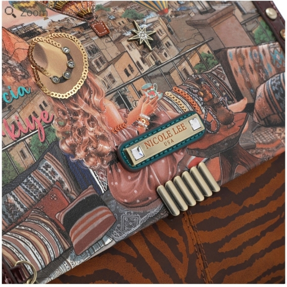 Nicole Lee Multicolor HEAVEN on EARTH Satchel with Zebra Print - Picture 6 of 7
